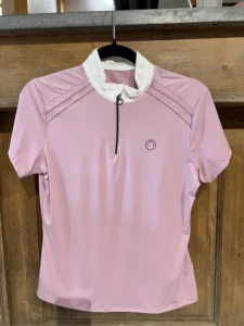 Polo de concours MOPEARL PINTUCKS & GUN METAL CRYSTALS Rose MONTAR