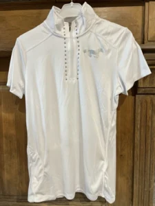 Polo de concours manches courtes Junior blanc  KENTUCKY HKM
