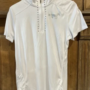 Polo de concours manches courtes Junior blanc  KENTUCKY HKM