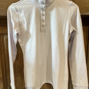 Polo de concours manches longues junior blanc EMILIA KIDS HKM